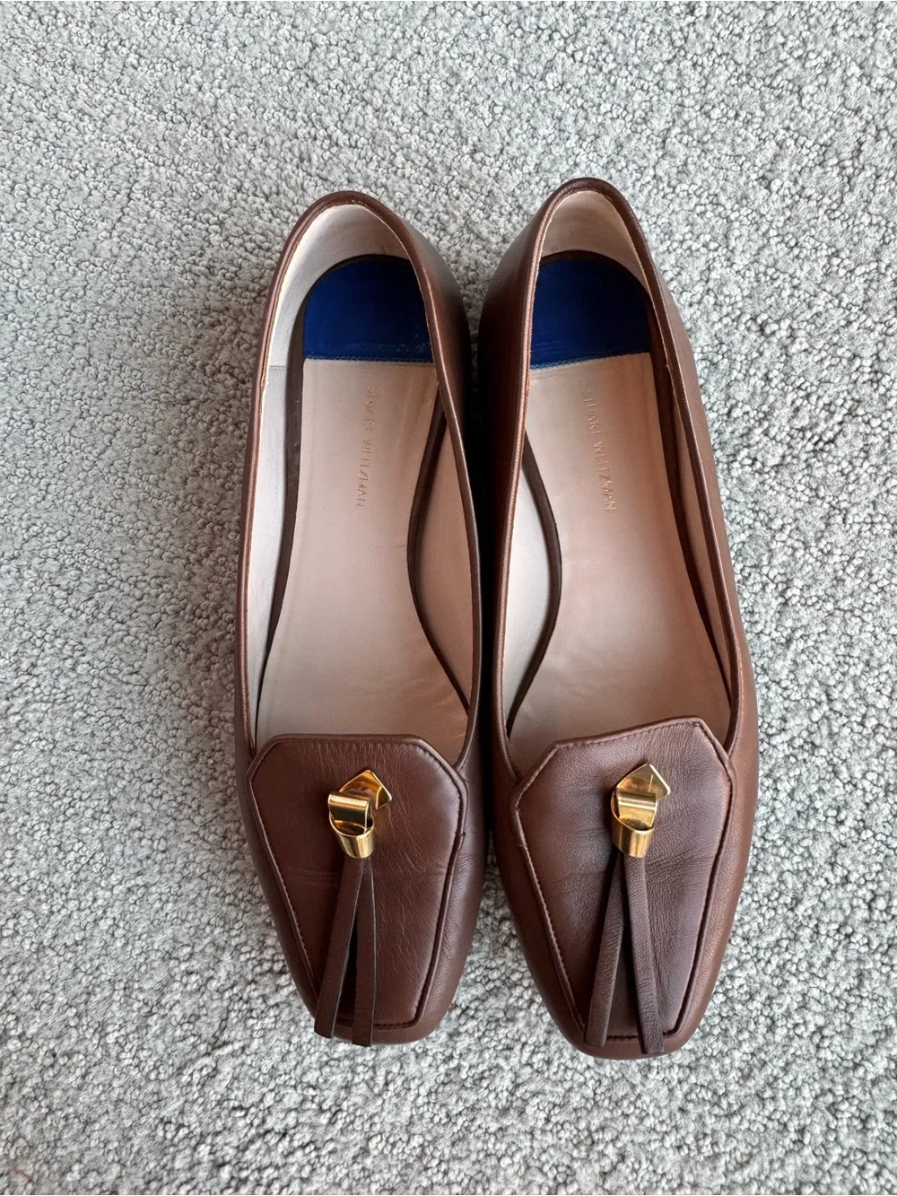 Stuart Weitzman Brown Leather Loafers